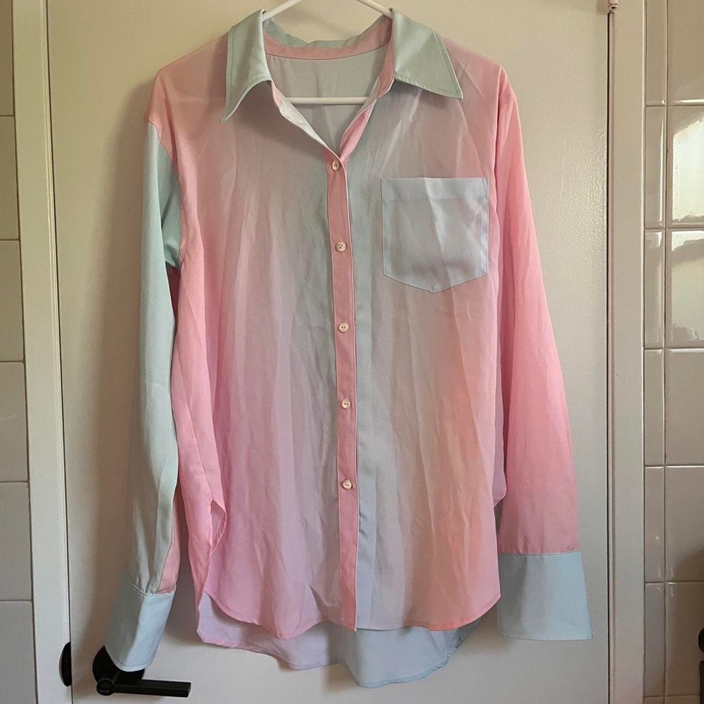 Who What Wear x Zalando Ombré Button Down Blouse
